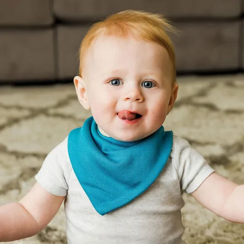Vista 2 de Tiny Twinkle Baberos tipo bandana - Baberos resistentes al agua y absorbentes para baba y dentición