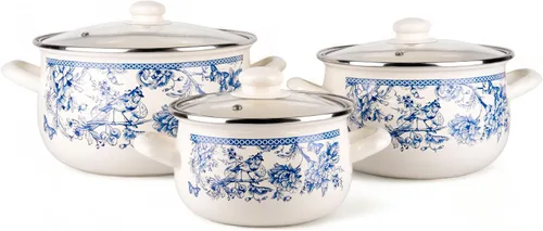 Vista 2 de Bird of Paradise Belly - Olla profunda con tapa de vidrio, olla de cocina con tapa y asas, olla multiusos para cocina en el hogar, utensilios