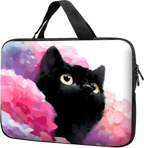 Vista 32 de Funda para laptop con asa de 10 pulgadas, impermeable, diseño de lentes de sol de alpaca, funda para computadora compatible con MacBook Air, Pro