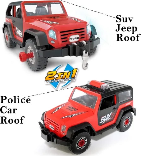 Vista 4 de FYD Juego de Construcción de Desmontaje 2en1 Jeep con Juego de Montaje STEM para Aprender Jugando con Taladro Funcional con Batería - Juguete