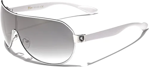 Vista 4 de Khan Men's Flat Top Sport Shield Aviator Sunglasses