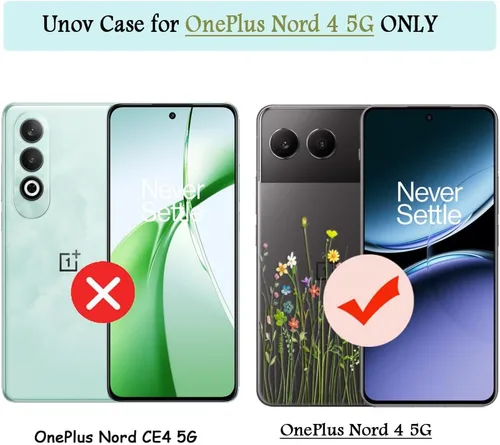 Vista 7 de Unov Funda para OnePlus Nord 4 5G, ramo de flores Patrón en relieve transparente, antideslizante, protector delgado a prueba de golpes, TPU