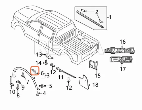 Vista 4 de Rexka 10 Uds. Moldeo de apertura de rueda Fender Flare Retenedor Clip W716878-S300 para Ford F-150 F150 F250 F-350 F-450 F-550 Super Duty W716878S300