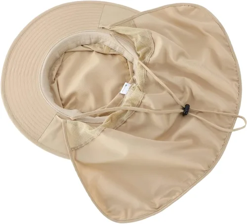 Vista 4 de Home Prefer Sombrero para sol para el aire libre con protección UV, secado rápido, unisex con solapa para proteger el cuello