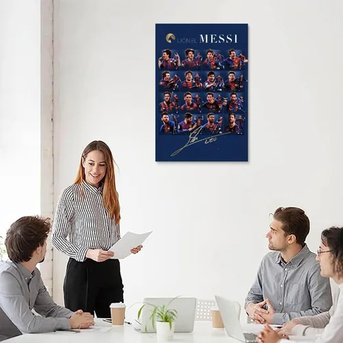 Vista 5 de SUKORI Messi - Póster Messi firmado (4) para dormitorio, estética, 12 x 18 pulgadas, sin marco