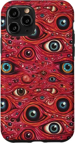 Vista 28 de iPhone 13 Weirdcore Dreamcore Horror Trippy psicodélico Estuche de globos oculares