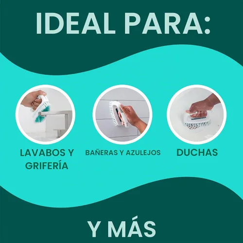 Vista 4 de Scotch-Brite Cepillo multiusos: cerdas duraderas para suelos de azulejos, paredes, puertas de ducha, bañeras y accesorios de baño, mango ergonómico