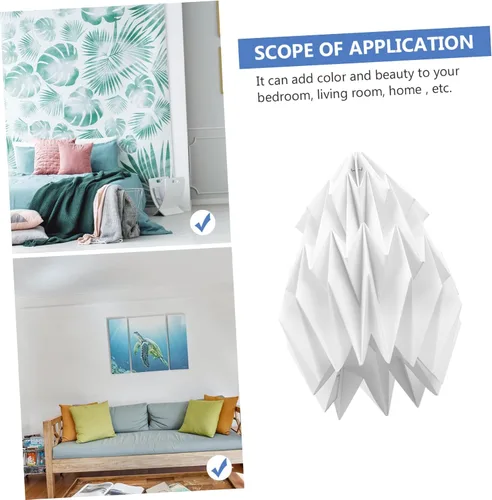 Vista 6 de Nórdico Simple diseño origami papel cubierta de luz pantalla hogar accesorio decorativo