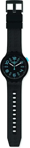 Vista 2 de Swatch Reloj de cuarzo profundo con esfera negra para hombre SO27B118
