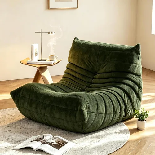 Vista 10 de YVDNHP Puf de espuma viscoelástica, sofá Fireside Togo con almohada