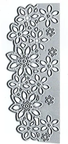 Vista 2 de Plantillas troqueladas de metal, hojas de borde de flores, plantillas cortadas para álbumes de recortes, álbumes de recortes, troqueles decorativos
