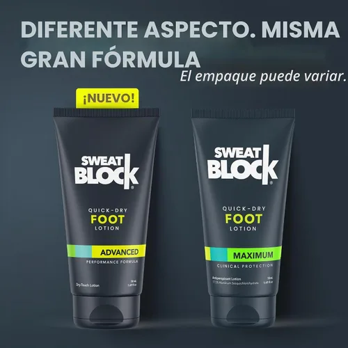 Vista 8 de SweatBlock Loción antitranspirante para pies, eliminador de olores de pies