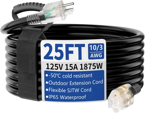 Vista 18 de Cable de extensión de 50 pies para exteriores/interiores con Amarillo