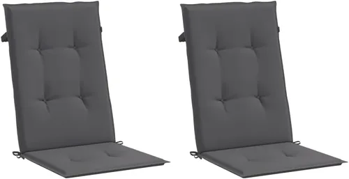 Vista 3 de Cojines para silla de jardín con respaldo alto, 2 piezas, color antracita, 47.2 x 19.7 x 1.2 pulgadas, cojines de tela para sillas de comedor
