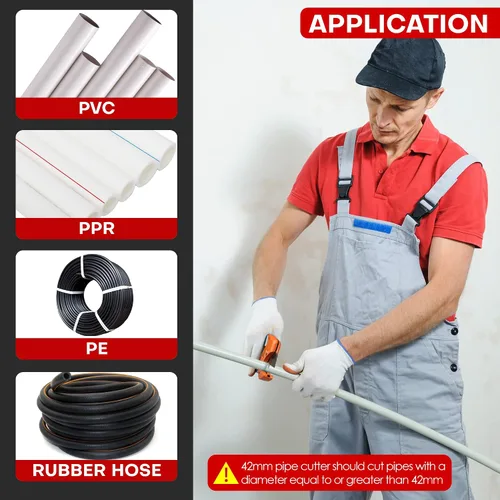 Vista 4 de YIYITOOLS Cortador de tubos y tuberías para cortar mangueras y tuberías de plástico OD PEX, PVC y PPR de hasta 1-5/8 ""pulgadas, cortador