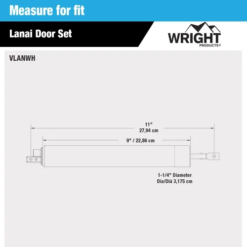 Vista 4 de Wright Products Lanai Kit de Herrajes para Puerta Mosquitera Resistente a la Corrosión – Cierre Neumático con Pestillo de Botón Pulsador, Sin Blanco