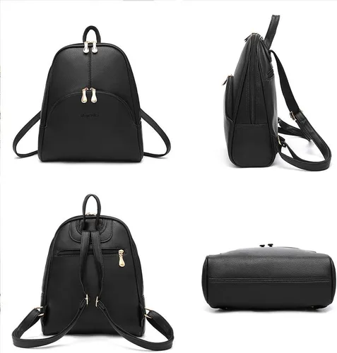 Vista 11 de Nevenka mochila informal estilo cartera de imitación cuero con cierre para mujer