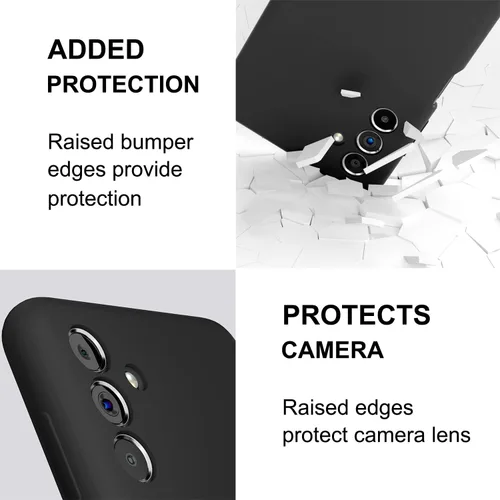 Vista 4 de Funda para Galaxy A13 5G de 6.5 pulgadas, silicona líquida suave protectora y forro de microfibra antiarañazos, a prueba de golpes, compatible