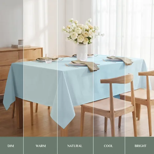Vista 6 de Softalker - Mantel rectangular, impermeable y resistente a las manchas, mantel cuadrado de tela sin arrugas, lavable, cubierta de mesa de poliéster
