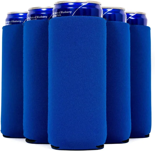 Vista 11 de QualityPerfection Fundas delgadas para enfriar latas, cerveza/energía (paquete de 6) para bebidas en blanco, 12 onzas, alta calidad, 0.157 in