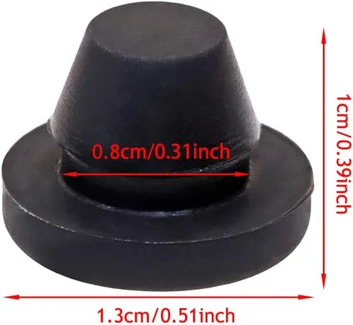 Vista 2 de ONLYKXY 5 piezas de silicona negra redonda tipo cierre a presión para muebles, tapones para orificios de muebles, tapa protectora (0.315 in)