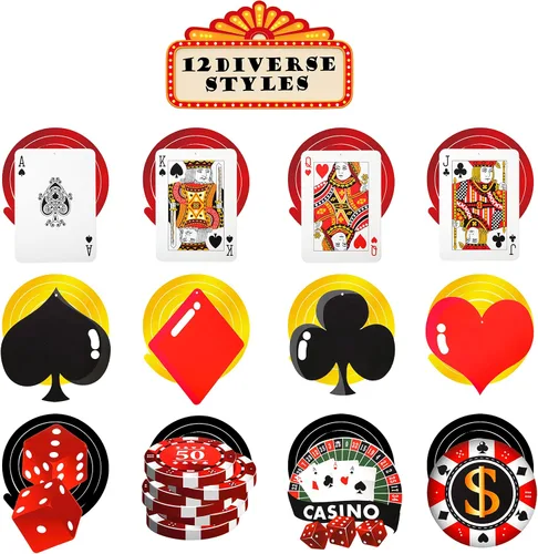 Vista 3 de 30 piezas de remolinos colgantes de casino para fiestas temáticas de póquer, decoración de techo para fiesta de cumpleaños de Las Vegas Casino Night