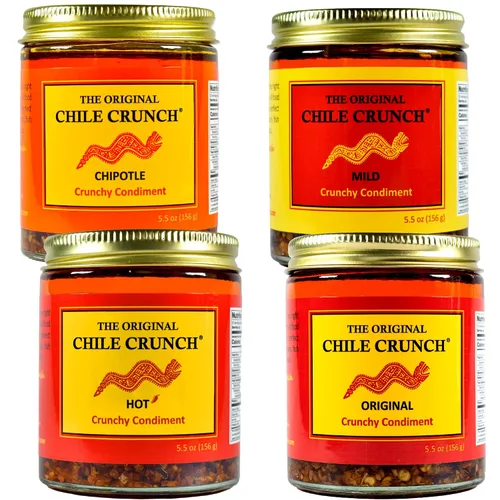 Vista 16 de CHILE CRUNCH - Condimento Crujiente Picante de Chipotle - Chiles Asados Totalmente Naturales, Salsa Crujiente de Ajo y Cebolla - Vegano, Sin Gluten