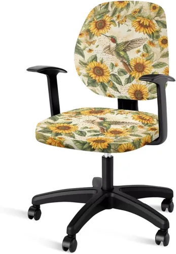 Vista 35 de Talayituse - Funda para silla de oficina o computadora con estampado de estrellas de playa, funda de asiento dividida elástica, extraíble y lavable