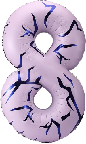 Vista 14 de Globo número 0 de 40 pulgadas con nubes rosadas, diseño de tatuajes, globos de papel de aluminio de números grandes para fiesta temática de granja