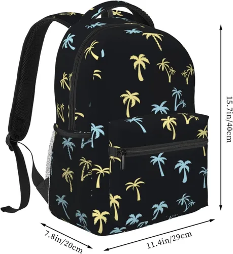Vista 2 de Palmeras Mochila Casual de Gran Capacidad Ligero Ajustable Para Hombre Para Mujer, Palmeras 42