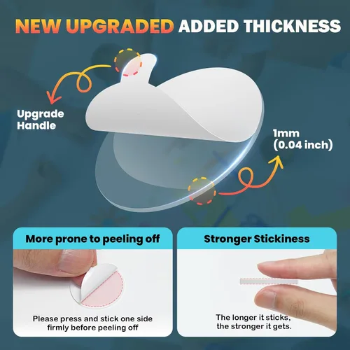 Vista 4 de 360 masillas de montaje, tachuelas adhesivas transparentes sin rastro, 0.59 pulgadas de doble adhesivo para póster, figuras, manualidades, globos