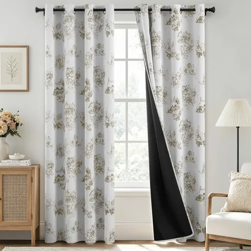 Vista 128 de SimpleHome - Cortinas opacas 100% para recámara, cortinas de ventana con ojales beige, con aislamiento térmico, cortinas de oscurecimiento