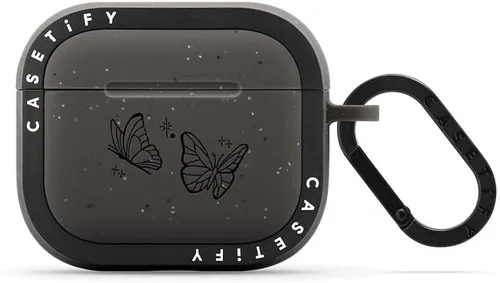 Vista 15 de CASETiFY Bounce - Funda para Airpods (3ª generación) con anillo - Black Kingsnake - Carbón mate