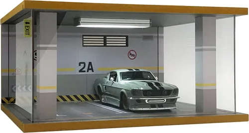 Vista 9 de Caja de exhibición Lego Cars Speed Champions con cubierta de acrílico e iluminación LED para coches diecast a escala 1/24, diorama de 2 espacios