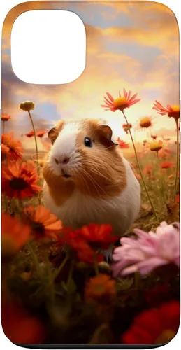 Vista 7 de Carcasa para iPhone 16 con diseño de conejillos de indias y flores para amantes de mascotas exóticas
