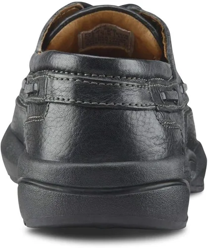 Vista 2 de Dr. Comfort Patrick - Zapatos náuticos terapéuticos para hombre, con parte superior de cuero, para diabéticos