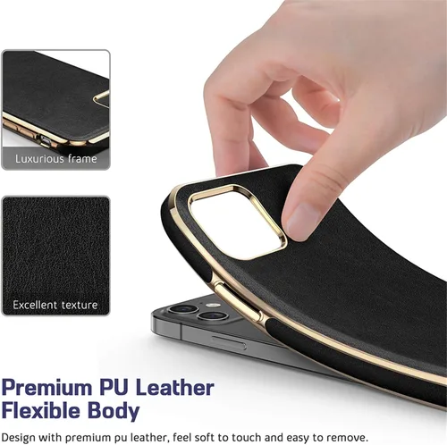 Vista 4 de LOHASIC Funda para iPhone 12 y iPhone 12 Pro - Fundas para teléfono i Phone 12 con borde cromado delgado, fundas de cuero de diseño suave, funda