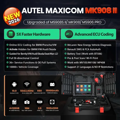 Vista 3 de Escáner Autel MaxiCOM MK908 II: MS906 PRO MS906MAX MP900BT MS908S3