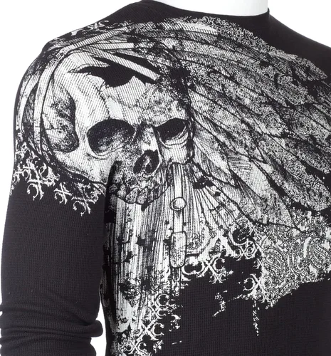 Vista 5 de Xtreme Couture by Affliction - Camisa térmica para hombre, color negro envejecido