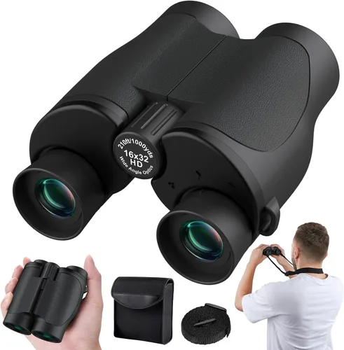Vista 10 de Prismáticos de alta potencia plegables Aurosports 10 x 25, con luz débil, visión nocturna, clara observación de aves, ideal para deportes al aire