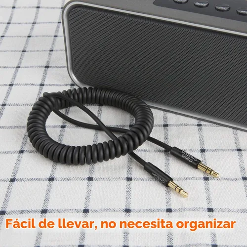 Vista 6 de CableCreation Cable Auxiliar para Auto (1-4 pies), Cable de Audio de 3,5 mm Enrollado de Macho a Macho, Cable Auxiliar Estéreo de 1/8 Pulgadas