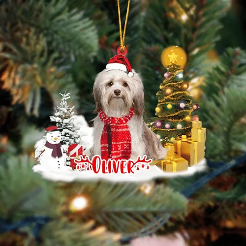 Vista 167 de NAZENTI Adorno personalizado de gato abisinio con árbol de pino, adorno de Navidad personalizado para perros amantes de las mascotas, colgante
