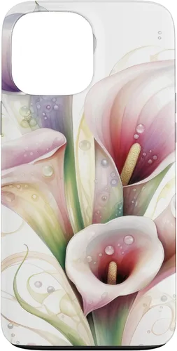 Vista 24 de iPhone 12 Pro Max Calla Lilies Flower Floral Watercolor Case