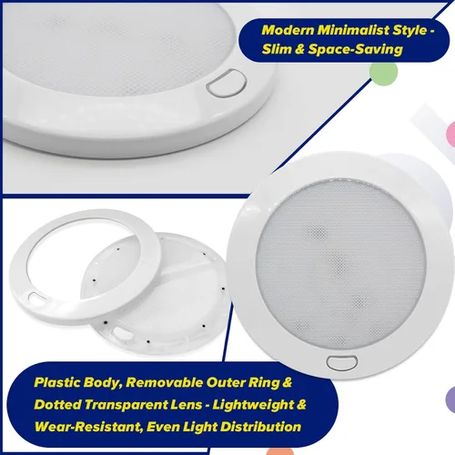 Vista 4 de RV Lights Interior Dimmable 12v Led RV Ceiling Light with Switch 5 Inches Round Surface Mount 12 Volts Shower Light for RVs Camper Trailer Boat