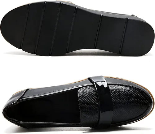 Vista 3 de UZB Mocasines sin cordones para mujer, cómodos zapatos de vestir de espuma viscoelástica