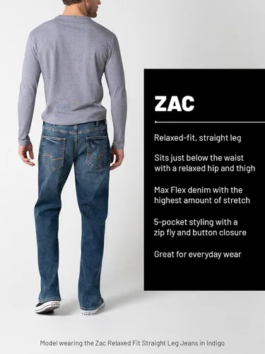 Vista 5 de Silver Jeans Co. Jeans de pierna recta Zac de ajuste relajado para hombre - Legacy