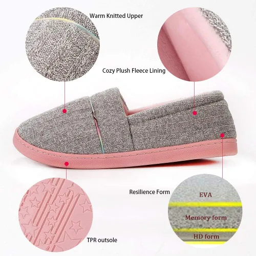 Vista 3 de Urbancolor Pantuflas de interior lavables con espalda cerrada para mujer, antideslizantes, transpirables, para el hogar