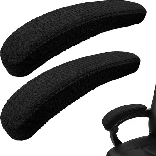 Vista 9 de Melaluxe 2 fundas de poliéster extraíbles para reposabrazos de silla de oficina (beige)