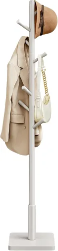 Vista 12 de VASAGLE Perchero de madera maciza, árbol de entrada con 8 ganchos, 3 opciones de altura, para abrigos, sombreros, bolsos, carteras, para entrada