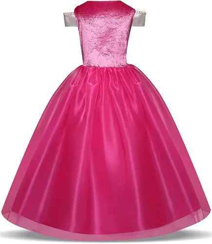 Vista 3 de WSDMHFD Disfraz de princesa para niñas vestido largo de Acción de Gracias Navidad fiesta de cumpleaños cosplay